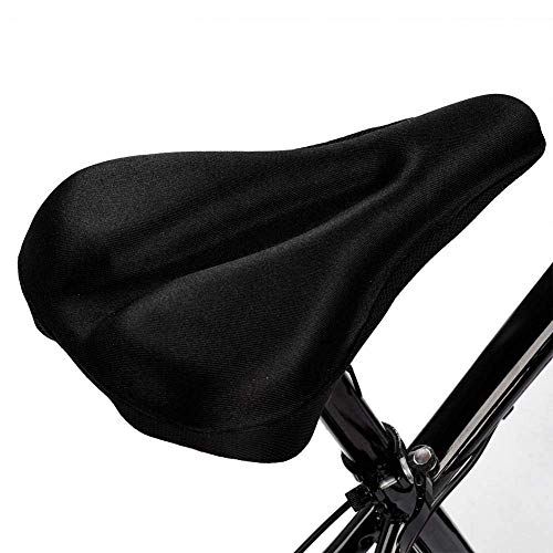 Ducomi Funda de sillín para bicicleta – Funda suave y ergonómica para pedalear sin dolor para bicicleta con almohadilla de gel acolchada – Bicicletas de carreras y ciudad, spinning (negro)