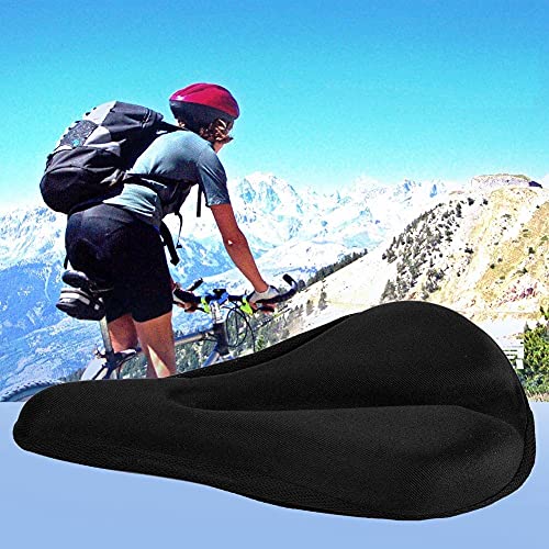 Ducomi Funda de sillín para bicicleta – Funda suave y ergonómica para pedalear sin dolor para bicicleta con almohadilla de gel acolchada – Bicicletas de carreras y ciudad, spinning (negro)