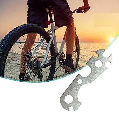 Ducomi Llave plana para conos y contratuercas de los bujes de las ruedas y pedales 9 en 1 con llave para el anillo - Ideales para reparaciones rápidas y mantenimiento diario de la bicicleta