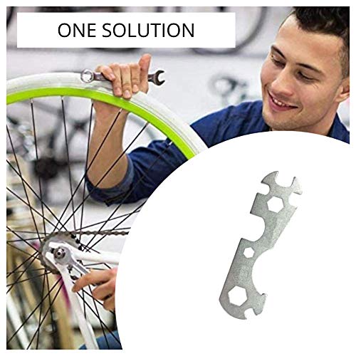 Ducomi Llave plana para conos y contratuercas de los bujes de las ruedas y pedales 9 en 1 con llave para el anillo - Ideales para reparaciones rápidas y mantenimiento diario de la bicicleta