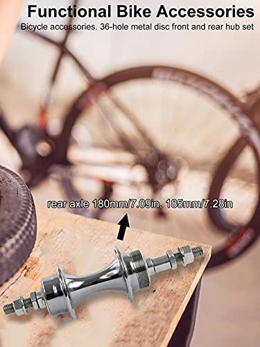 duhe189014 Eje De Buje De Rueda De Bicicleta Eje De Bicicleta De Metal Duradero Eje De Pieza De Rueda Buje De 36 Agujeros Buje De Bicicleta Trasero Delantero Herramienta De Reparación De Buje De Cute