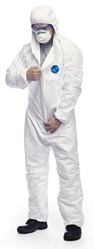 DuPont Tyvek 500 Xpert | Ropa de protección química con capucha,Categoría III, Tipo 5-B y 6-B | Resistente pero Ligero | Blanco|Talla M