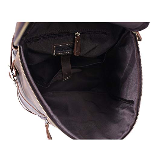 Duradero Mochila de Viaje de Cuero Vintage de Gran tamaño Bolso de Honda Mochila Weekender Moda Monedero (Color : Brown, Size : S)