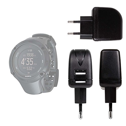 DURAGADGET Cargador con Enchufe Europeo para SkyCaddie Aire II, Linx GT, Touch GPS/Stoga Uwo M7 / Suunto Ambit3 Peak, Vertical, Spartan Sport/Teasi One³, Volt - con Doble Entrada USB