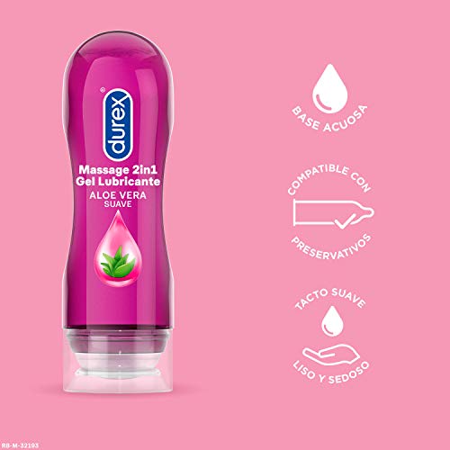 Durex Gel Lubricante Massage 2 en 1 Gel de Masaje y Lubricante Íntimo con Aloe Vera - 200 ml