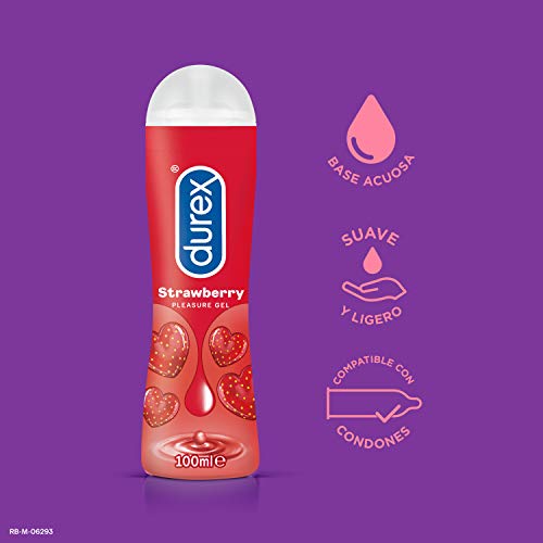 Durex Lubricante Sabor y Aroma Fresa de Base Agua - 100 ml