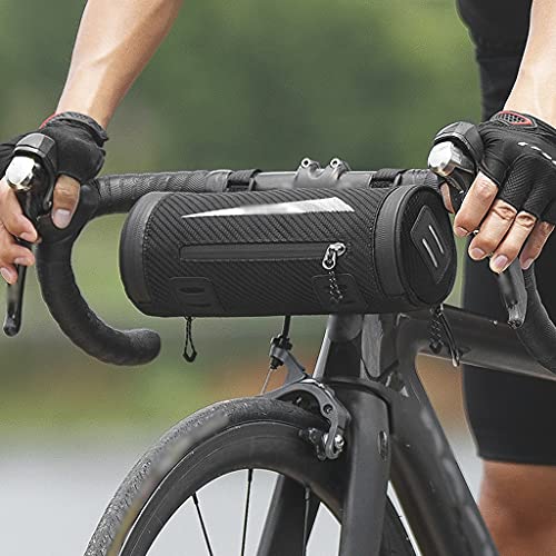 DXIUMZHP Bolsas Manillar Bolsas para Manillar Bicicleta, Capacidad 2L, Bolsa Cabeza Cilíndrica, Bolsa Cola Viga Bicicleta Carretera Montaña, Equipo para Montar En Bicicleta Plegable