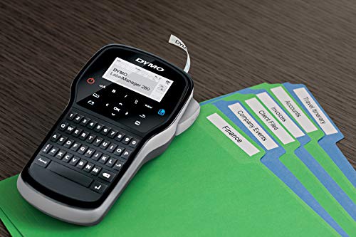 DYMO LabelManager 280 kit de etiquetadora portátil y recargable | teclado QWERTY | con 2 rollos de etiquetas D1 y maletín de transporte