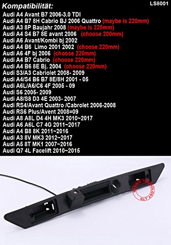 Dynavision Cámara Reversible del vehículo De 170 ° Integrada En Caso Maneja La Cámara De Marcha Atrás Que Invierte para Audi A6L A8L Q7 A3 A4 S4 B7 8E Avant B7 Car