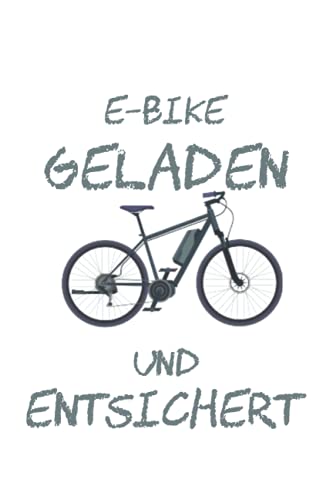 E-bicicleta cargada y lanzada a los ciclistas que dicen: Diario portátil alineado, para hacer la lista, ejercicio o diario (15. 24 x 22. 86 cm) con 120 páginas