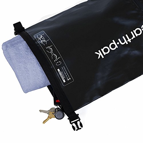 Earth Pak Bolsa Seca Impermeable de Serie Torrent para Kayak, canotaje, Senderismo, Camping y Pesca con Estuche para teléfono a Prueba de Agua 40L Negro