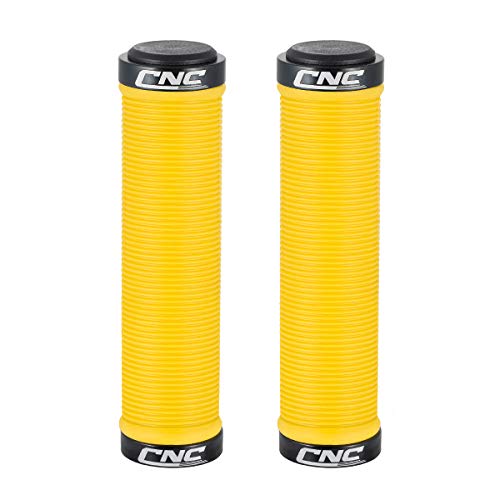 EASTERN POWER 1 Par Puños Bicicleta Montaña, Manillar Puños Bicicleta BMX, Antideslizante Caucho Puños MTB con Doble Bloqueo, Puños Bicicleta Carretera y Bici Plegable, Amarillo