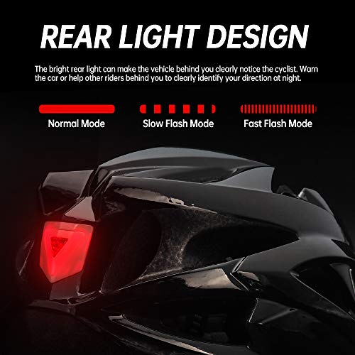 EASTINEAR Casco Bicicleta para Adultos con Gafas Hombre Mujer Casco Bicicleta con Luz de Seguridad LED Casco Ciclismo de Montaña y Carretera Tamaño Ajustable M/L 57-61cm (Negro Cian)