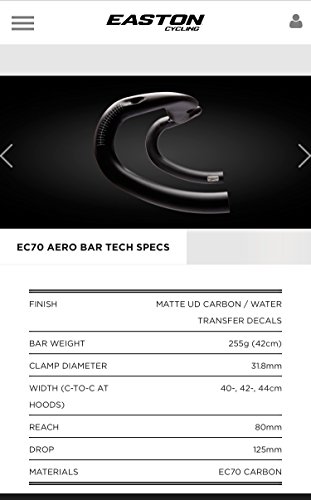 Easton Manillar EC70 Aero 42cm, Adultos Unisex, Black (Negro)