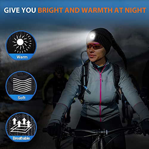 EastPin Regalos Originales para Mujer Gorro con Luz LED - Regalos Mujer Gorro con Luz Carga USB, Regalos para Mujer y Hombre Gorro con Luz LED para Pescar, Trotar, Ciclismo, Camping