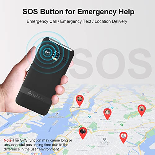 Easyfone Prime-A7 Teléfono Móvil para Personas Mayores con Teclas Grandes y botón SOS, GPS, Fácil de Usar Móviles para Ancianos con Base cargadora (Negro gsm)