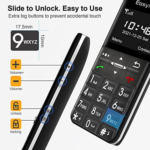 Easyfone Prime-A7 Teléfono Móvil para Personas Mayores con Teclas Grandes y botón SOS, GPS, Fácil de Usar Móviles para Ancianos con Base cargadora (Negro gsm)