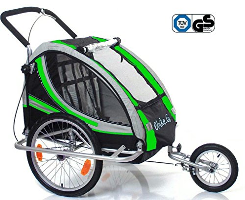 ebikeCo Remolque de Bicicleta Aluminio 7 Confort, suspensión, Rueda 360º, Amarillo fosforito