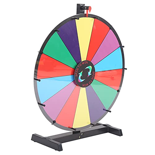 EBTOOLS Rueda de premio de 24 pulgadas, 14 ranuras Dry Face, Tradeshow Fortune Spinning Game Fortune Ruleta Spinning Juego Rueda misteriosa para fiesta Carnaval Tradeshow