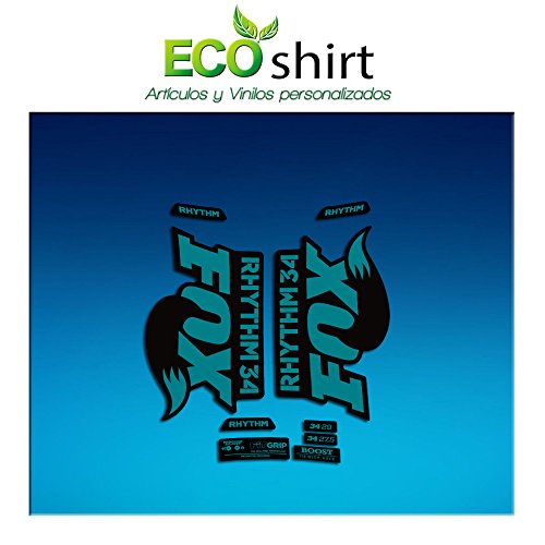 Ecoshirt GV-JWBG-B35O Pegatinas Stickers Fork Fox 34 Rhythm Am205 Aufkleber Decals Autocollants, Turquesa