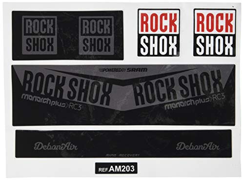 Ecoshirt Pegatina Sticker Shock Rock Shox Monarch Plus Rc3 Am203 Aufkleber Decals Autocollants Amortiguador MTB Downhill, Gris