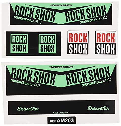 Ecoshirt Pegatina Sticker Shock Rock Shox Monarch Plus Rc3 Am203 Aufkleber Decals Autocollants Amortiguador MTB Downhill, Menta