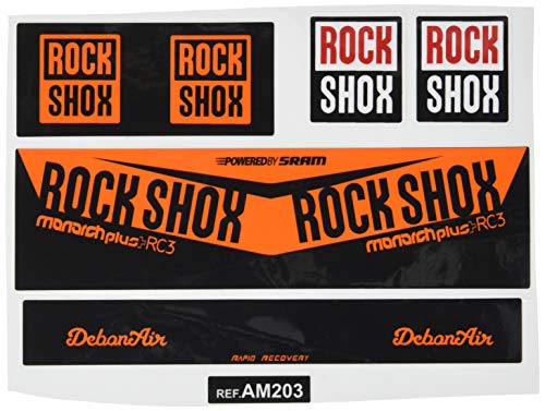 Ecoshirt Pegatina Sticker Shock Rock Shox Monarch Plus Rc3 Am203 Aufkleber Decals Autocollants Amortiguador MTB Downhill, Naranja
