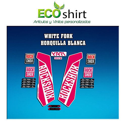Ecoshirt Pegatinas Stickers Fork Rock Shox Yari 2017 Am117 Aufkleber Decals Autocollants Adesivi Forcela, Rosa