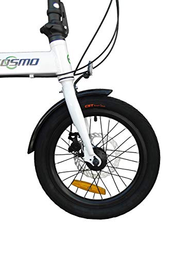 ECOSMO Bicicleta plegable de aleación ligera de 16 pulgadas, 6 SP, frenos de disco duales - 16AF02W