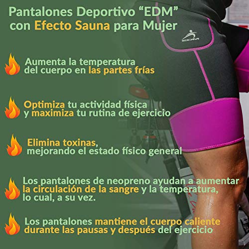 EDM - Pantalones Sauna para Mujer - Pantalones Neopreno Térmicos - Pantalón de Sudoración - Pantalones Cortos de Neopreno térmicos para Ejercicio - Mallas sudoración Mujer - Amarillo S