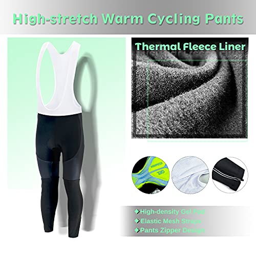 EDMRIK Conjunto de Ropa Ciclismo Mujer Invierno, Traje Bicicleta Térmico de Manga Larga para Mujer y Pantalón de Ciclista Largo con Acolchado Gel 20D (L, DCTIAW25)