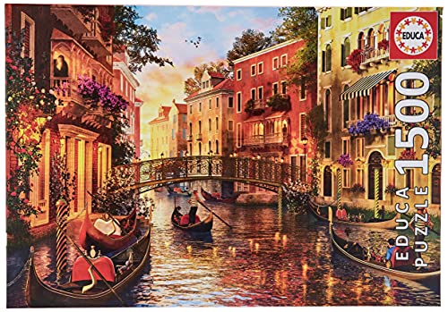 Educa Borras - Genuine Puzzles, Puzzle 1.500 piezas, Atardecer en Venecia (17124)