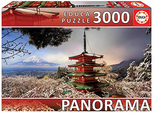 Educa Borras - Serie Panorama, Puzzle 3.000 piezas Monte Fuji y Pagoda Chiureito Japon (18013)