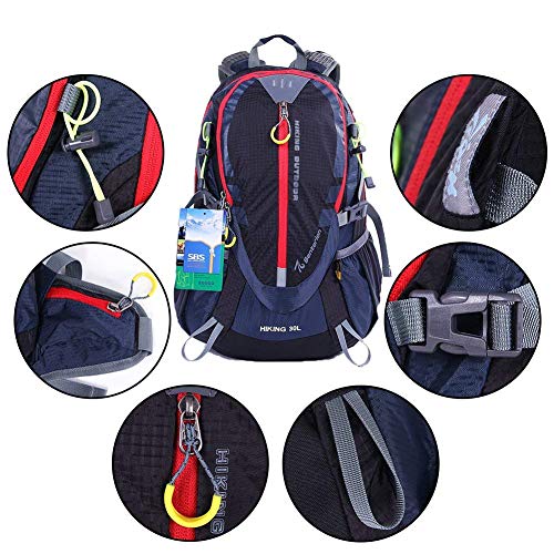 EGOGO 30L al Aire Libre Ciclismo Senderismo Mochila Resistente al Agua Corriendo Mochila Camping con Lluvia Cubierta S2310 (Azul)