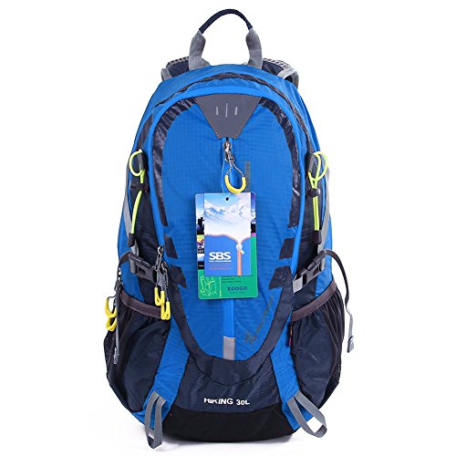 EGOGO 30L al Aire Libre Ciclismo Senderismo Mochila Resistente al Agua Corriendo Mochila Camping con Lluvia Cubierta S2310 (Azul)