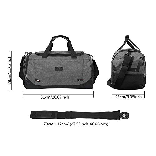 EGOGO Bolsa de Viaje Bolsa del Fines de Semana Equipaje Deportiva Bolsa de Gimnasio de Hombre y Mujeres E532-3 (Gris)