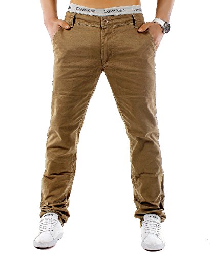 EGOMAXX Pantalones Chinos para Hombre, Jeans de Corte Regular MC Trendstr, Color:Mostaza, Talla de pantalón:30W