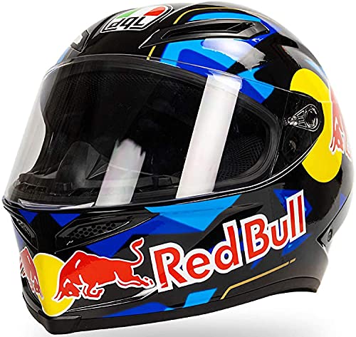 Egrus Casco de Motocicleta a través, Casco Red Bull Full Red Bull Casco Casco de Motocicleta Certificación ECE para Motocicleta Mountain Racing Downhill Ciclismo Cachorro Completo XL