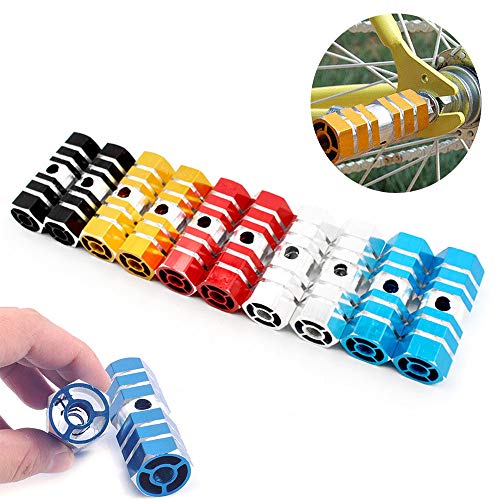 EIKLNN 10 Piezas/5 Pares Clavijas de Bicicleta de Aluminio, Clavijas para Pedales BMX Antideslizantes de Aleación, Pegs de Bicicleta, Aplicar para Eje Trasero y Pedales Adecuados, Niños y Adultos BMX