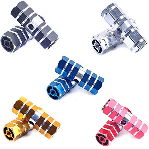 EIKLNN 10 Piezas/5 Pares Clavijas de Bicicleta de Aluminio, Clavijas para Pedales BMX Antideslizantes de Aleación, Pegs de Bicicleta, Aplicar para Eje Trasero y Pedales Adecuados, Niños y Adultos BMX