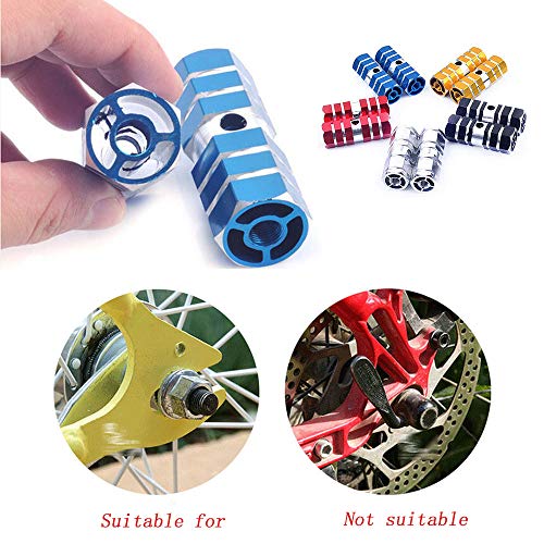 EIKLNN 10 Piezas/5 Pares Clavijas de Bicicleta de Aluminio, Clavijas para Pedales BMX Antideslizantes de Aleación, Pegs de Bicicleta, Aplicar para Eje Trasero y Pedales Adecuados, Niños y Adultos BMX