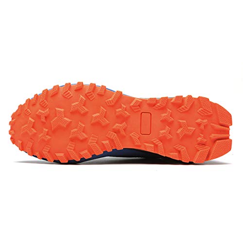 Eisrumu Zapatillas de Trail Running Hombre, Calzado de Correr en montaña para Adultos Unisex Naranja Azul 48EU