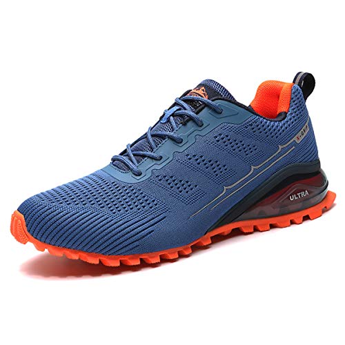 Eisrumu Zapatillas de Trail Running Hombre, Calzado de Correr en montaña para Adultos Unisex Naranja Azul 48EU