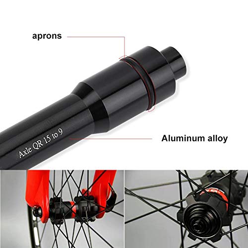 Eje Adaptador Aluminio Aleación Buje Tubo Conversión Eje Bicicleta Accesorio Eje 15 mm a 9 mm Adaptador de conversión Herramienta