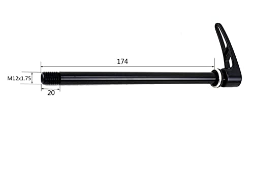Eje de Horquilla,Eje pasante de la Bicicleta A través del Eje 12x100 12x135 12x142 12x150 MTB Pinchos de Bicicleta TP 1.75 MM Trasero L167 L174 L182 L198 Frente L122 (Color : 12x100 L122 Without)