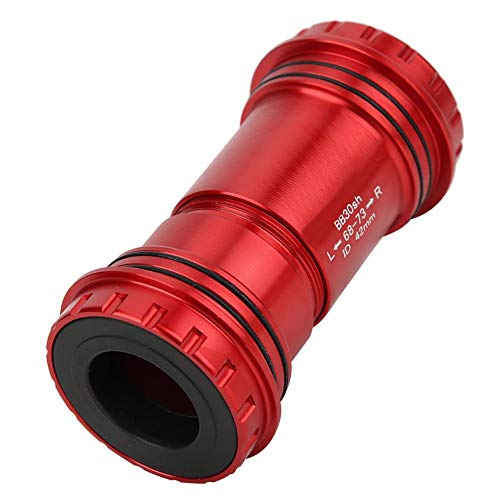 Eje de pedalier BB, Eje de pedalier de Bicicleta, Eje de pedalier de rodamiento Rosca de aleación BB30 Carcasa de Cuadro de 42 mm para bielas de 24/24 mm Bicicleta de montaña(Red)