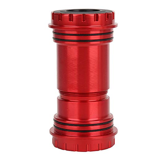 Eje de pedalier BB, Eje de pedalier de Bicicleta, Eje de pedalier de rodamiento Rosca de aleación BB30 Carcasa de Cuadro de 42 mm para bielas de 24/24 mm Bicicleta de montaña(Red)