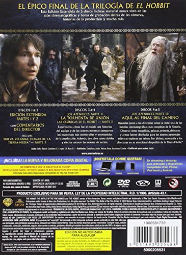 El Hobbit 3: La Batalla De Los Cinco Ejercitos Edición Extendida [DVD]