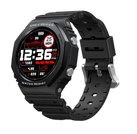 El Nuevo Zeblaze Ares 2 Elegante Reloj Inteligente en Bruto 50 m Impermeable Dhd batería de Larga duración Reloj Inteligente con Pantalla a Color de Alta definición para teléfonos Android iOS (Negro)