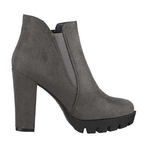 Elara Botines Mujer Chunkyrayan Gris PD03-Grau-37